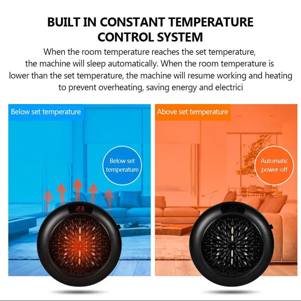 Mini calentador eléctrico de pared silencioso, radiador portátil de calor  rápido, estufa de escritorio de bajo consumo para casa, oficina,  invernadero, Invierno - AliExpress