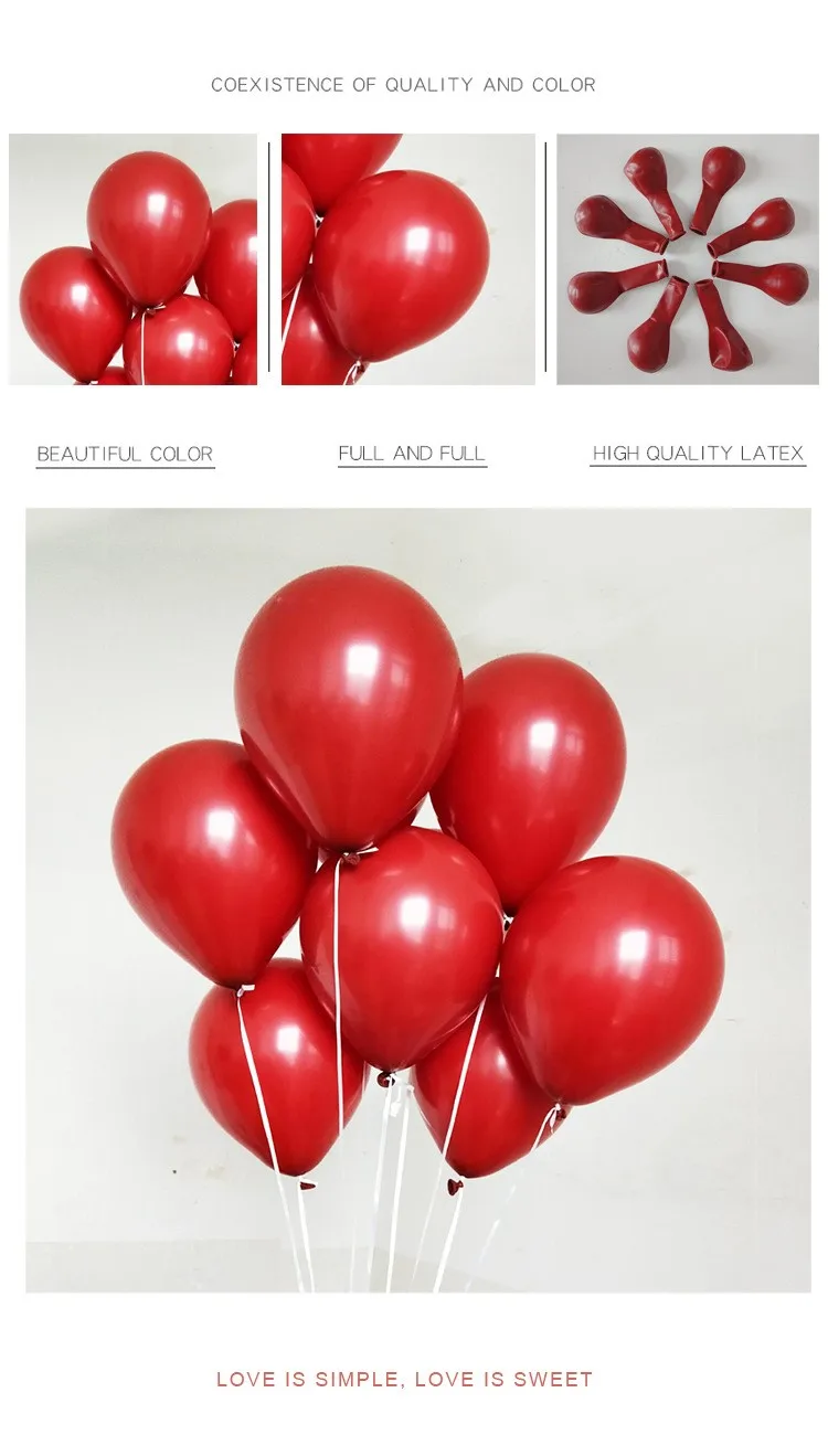 100 шт 10 дюймов гранатовый красный шар Свадебный макет украшение драгоценный камень красный латексный воздушный шар на свадьбу предложение конфессия атмосфера