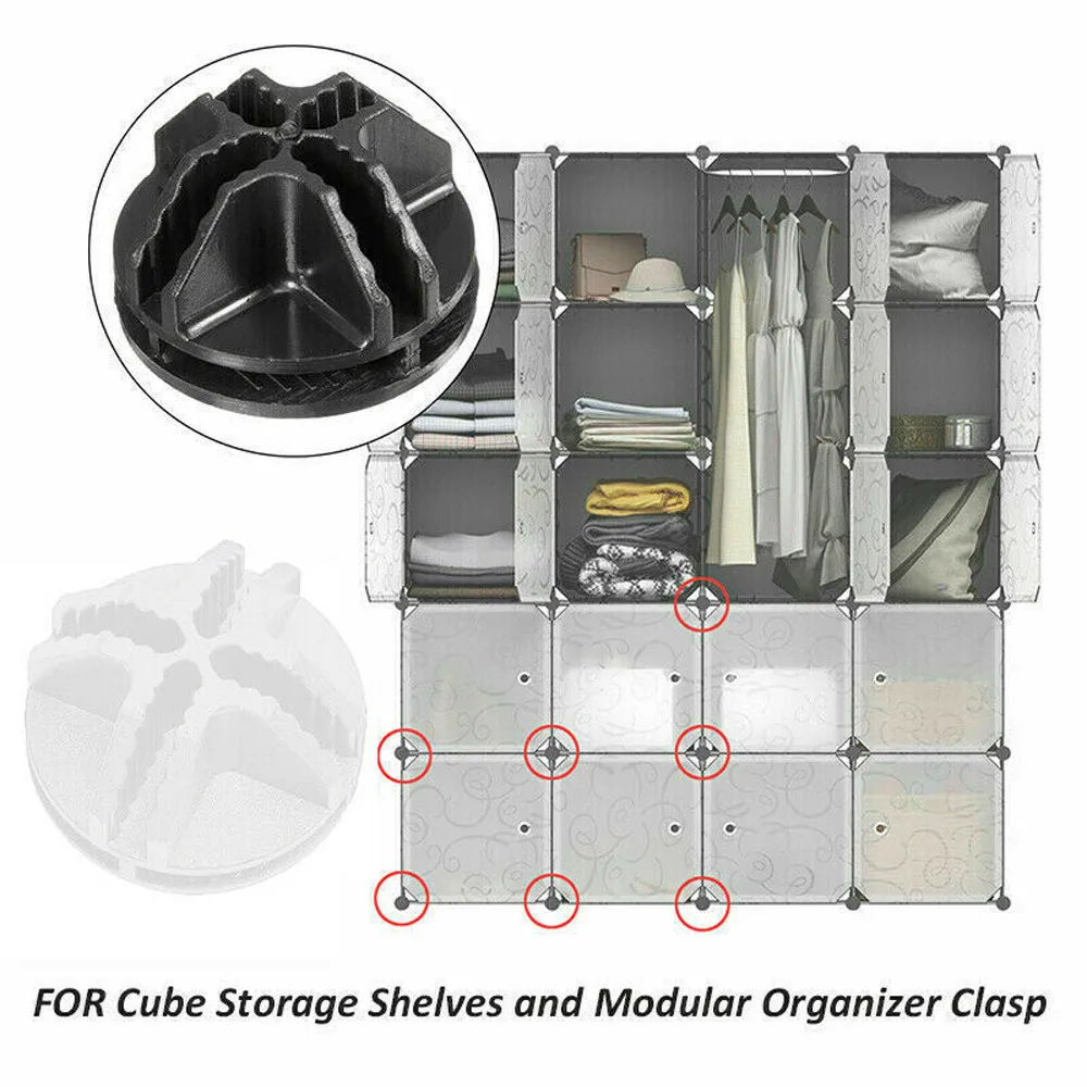 gabinete de almacenamiento de cubo 20 conectores de plástico con forma de cubo de alambre para bricolaje clip para armario de almacenamiento de clóset 