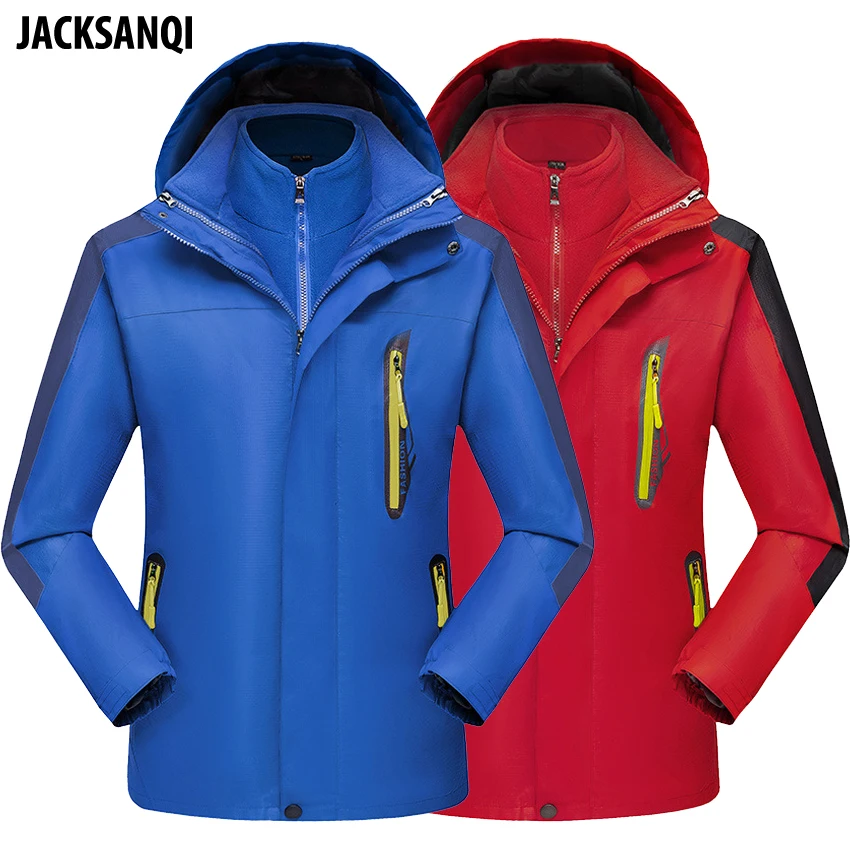 JACKSANQ зимние мужские 2 шт. походные куртки толстые уличные спортивные ветровки альпинистские походные лыжные мужские пальто RA333