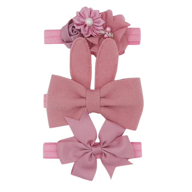 New 3pcs/lot Sequin Felt Bow Lotus Flower Elastic Headbands Kids Photography Props Baby Girls Cute Headwear Christmas Gift Sets 35