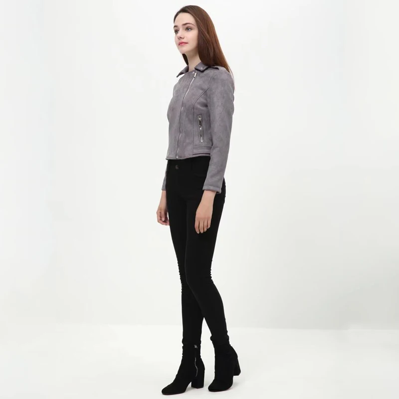 Женская замшевая куртка TMODA253 из искусственной кожи на осень и зиму женская