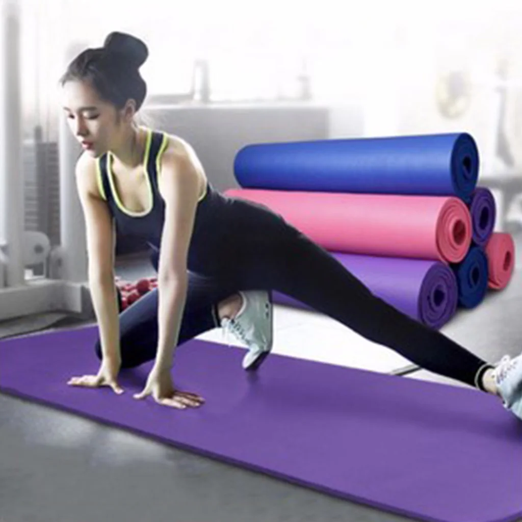 Pilates Yoga Mat Fitness Gym Cushion Pad &amp Non-slip Elastic Band Bag for Indoor Exercise Body Building Lose Weight Sports | Спорт и