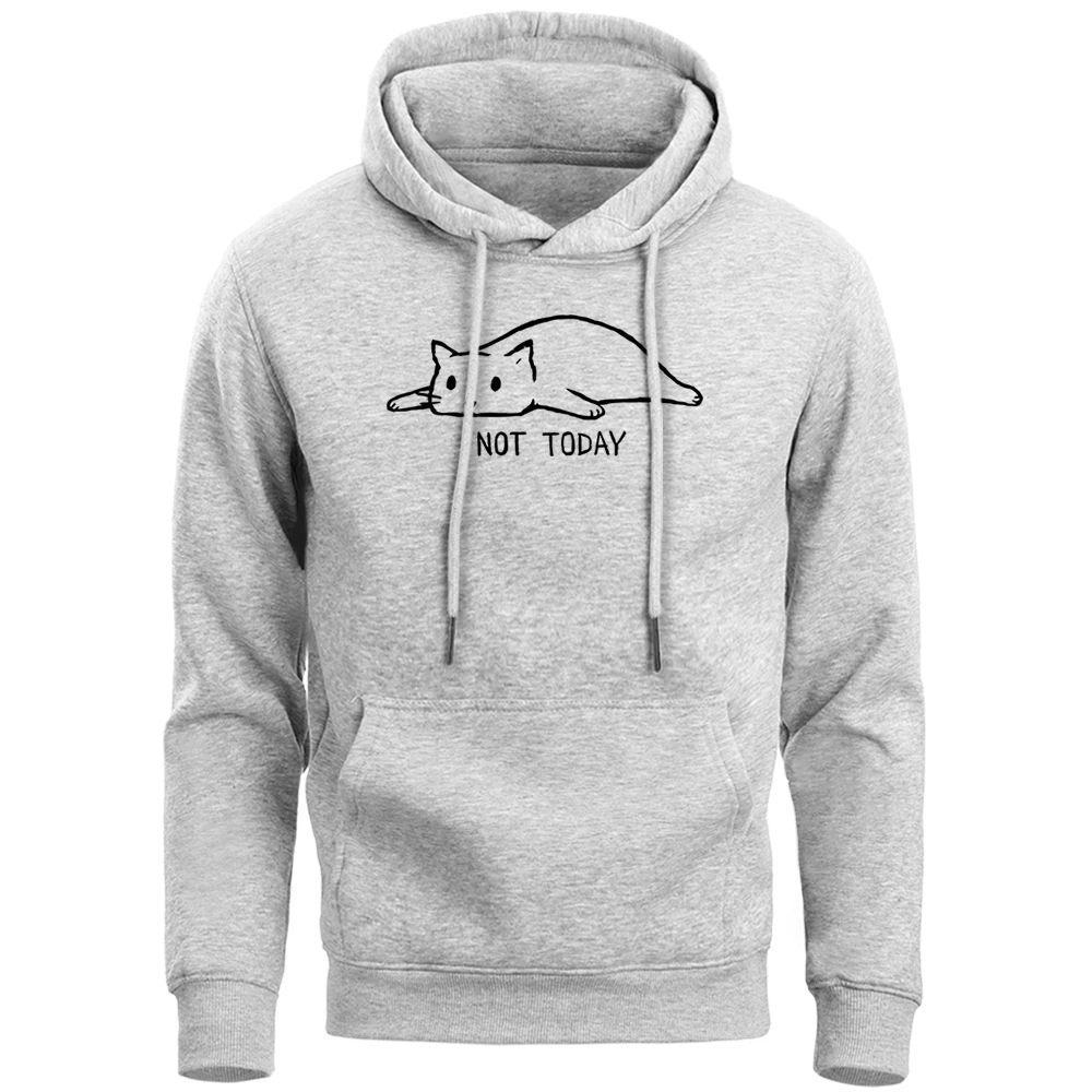 

Funny Hoodies Men Lazy Cat Printed Animal Sweatshirts 2019 New Spring Autumn Winter Warm Fleece Hoody Mens Harajuku Pollover