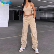 Woman's High Waist Brown Jeans Flower Element Straight Jean Denim Clothing Fashion Trousers Streetwear Vintage Women's Pants Y2k