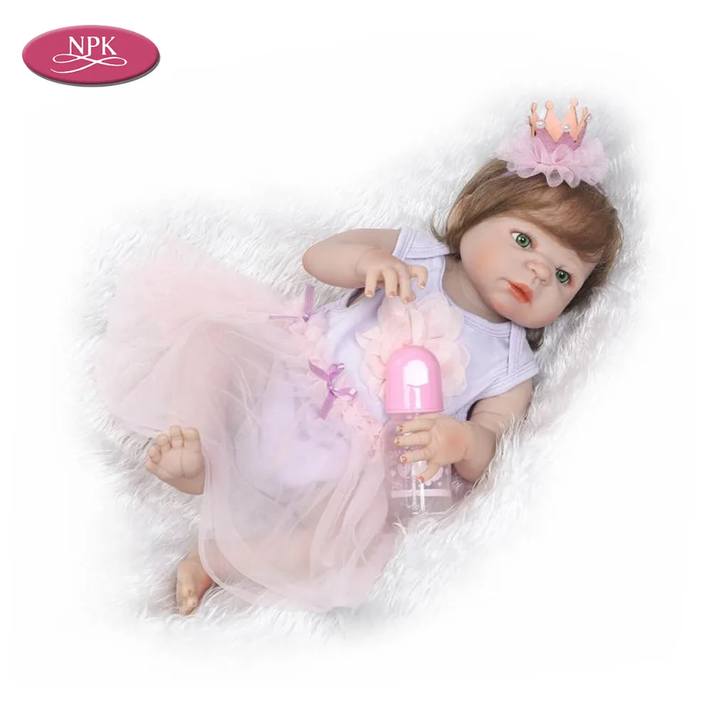 Reborn Baby Doll 57 см полностью силиконовые Игрушки для ванны девочек детские подарки