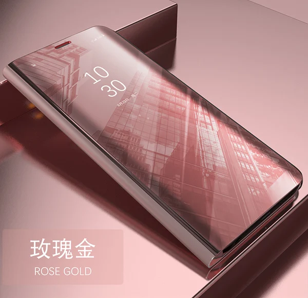 Смарт mi rror флип чехол для mi Xiao mi Red mi Note 8 7 6 K20 Pro 5 4X4 7A 7 6 5 Plus Go S2 чехол для телефона защитный чехол - Цвет: Rose Gold