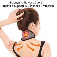 Self-heating Tourmaline Neck Magnetic Therapy Support Belt Adjustable Heating Neck Braces Collar Pain Relief Health Care Tool