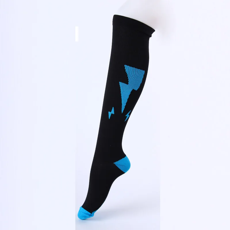 Женские компрессионные чулки спортивные дышащие влагоотводящие MTB велосипедные носки беговые модные носки средней длины для велоспорта рождественские носки - Цвет: as show