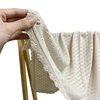 Baby Knitted Cotton Blanket 92x86cm Newborn Receiving Swaddle Wrap with Flower Edge Bath Towel Infant Bedding Stroller Cover 1