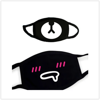 

100% Original Breathable Black mask Anti-smog Cute Bear Cat Cartoon Animal face mask Black White 1Pcs KZ-01-J