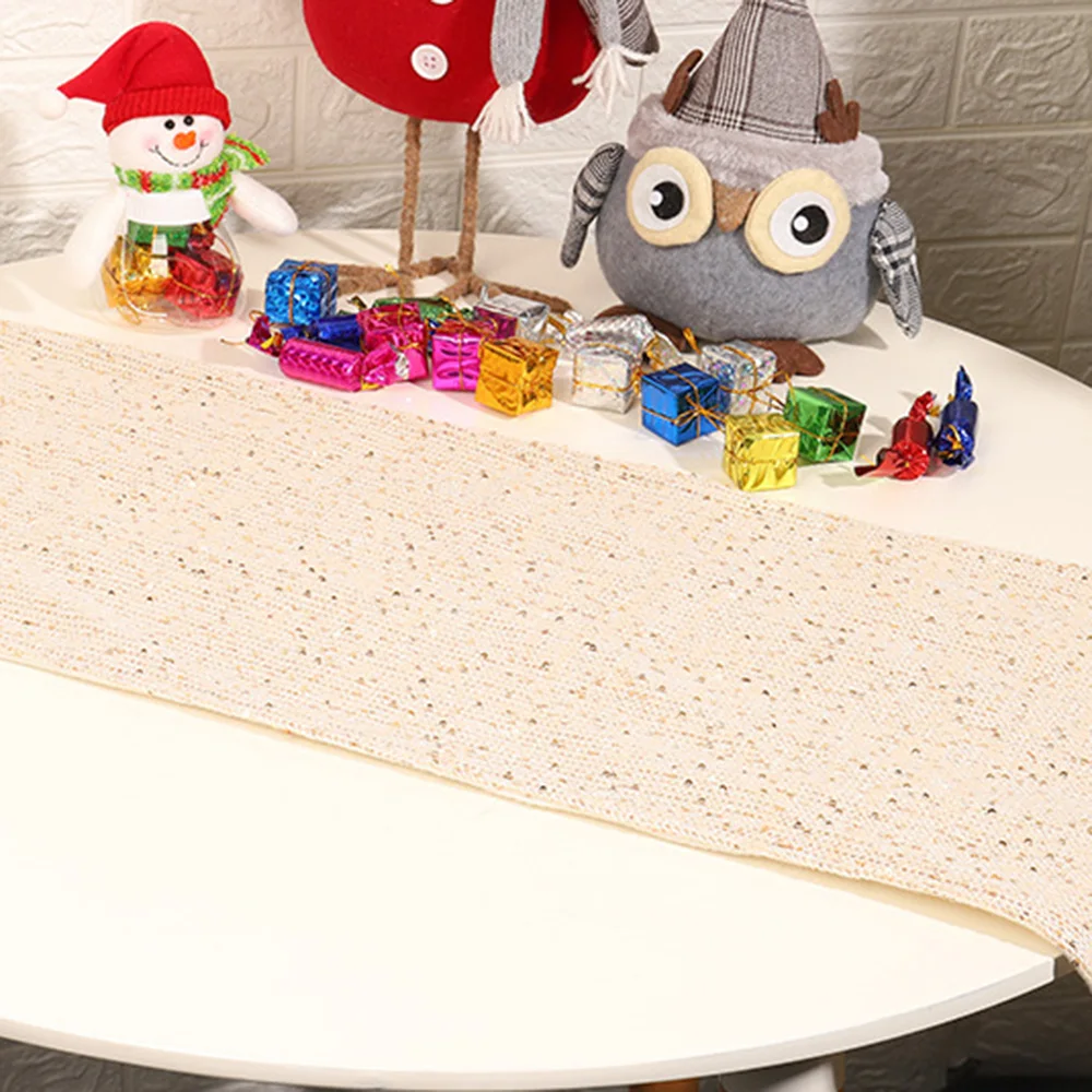 Christmas Table Runner Red Feastival Wedding Party Christmas Banquet Decoration Tablecloth With Sequins For Dinner Table Decor