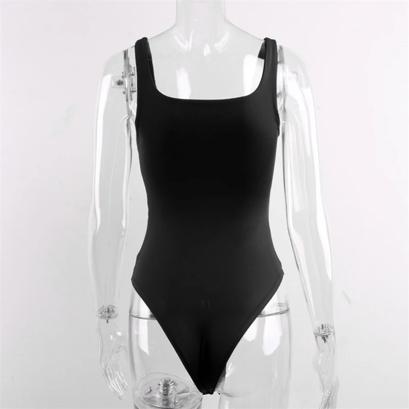 Nadafair Sexy Off Shoulder Bodysuit Women Summer Square Collar Neon Bodysuit Tops Bodycon Rompers Overall For Women