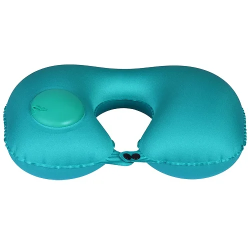 U-образная надувная подушка для путешествий подушка для шеи в автомобиль подголовник воздушная подушка для путешествий офис ворс подголовник подушка для шеи - Цвет: Blue