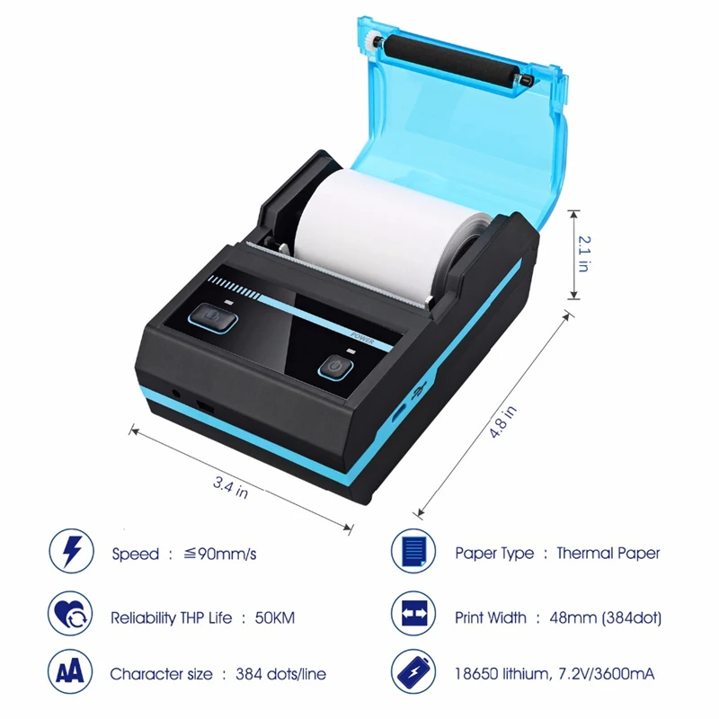 58 мм Принтер этикеток USB и Bluetooth принтер мини карманный принтер штрих-код принтер этикеток стикер Термальный чековый для телефона iOS Windows