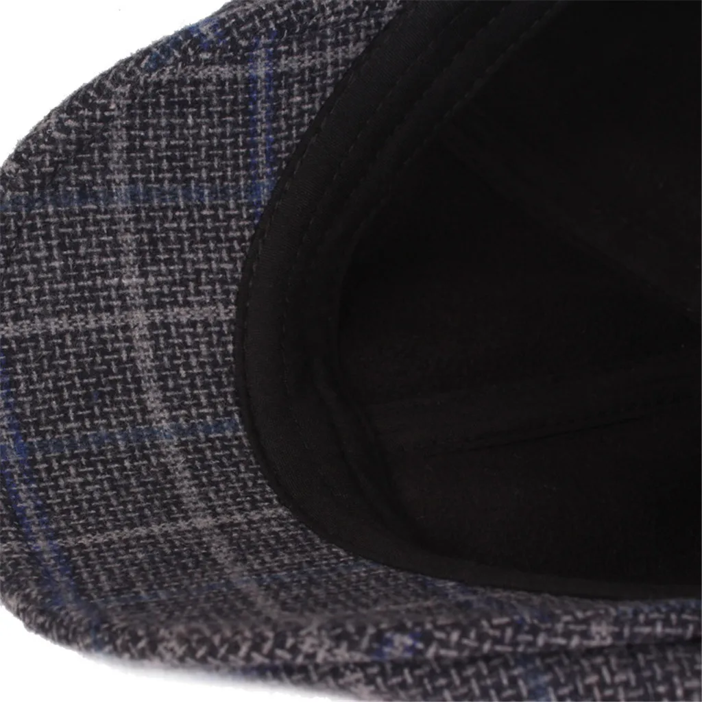 Модный крутой мужской Берет шапочка британский джентльмен стиль хлопок войлочный берет теплая шапка зимняя мягкая клетчатая цветная плоский Берет шляпы