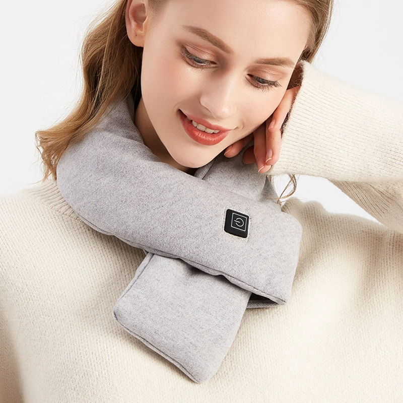 Neck Heating Pad, Heated Scarf Shawl USB Rechargable Neck Warmer Massager 3  Temperature Settings for Men and Women, Gift Idea for Family