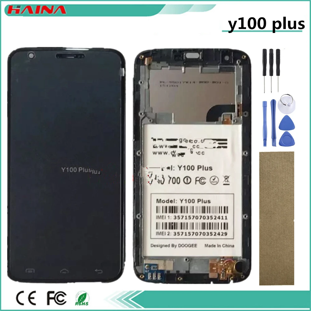 

For Doogee Valencia 2 Y100 Plus lcd + Frame+Touch Screen 100% Tested Screen Digitizer Assembly Replacement For Doogee Y100 Plus