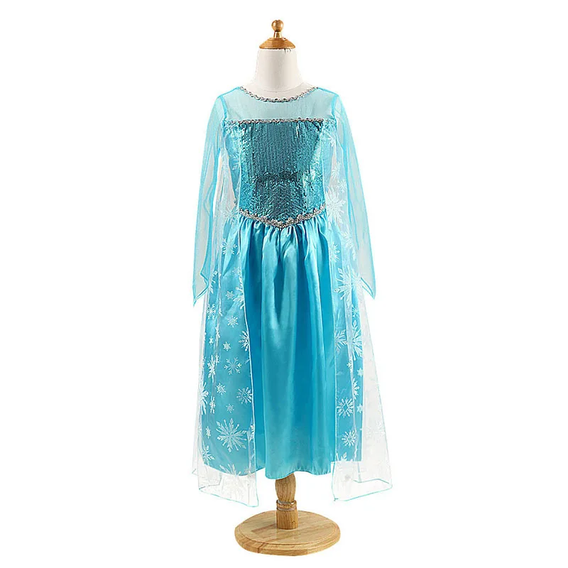 Dress Платье принцессы Эльзы и Эльзы для девочек; детский летний костюм с накидкой; детская одежда на Хэллоуин, день рождения, маскарадный костюм; фантазийное платье - Цвет: Dress