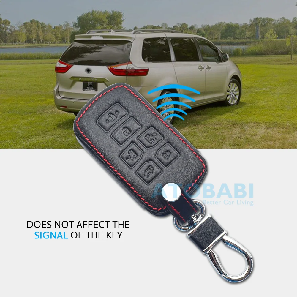 6 кнопок кожаный чехол для ключей Toyota Sienna 2012 2014 2016 Tacoma Smart Keyless дистанционный