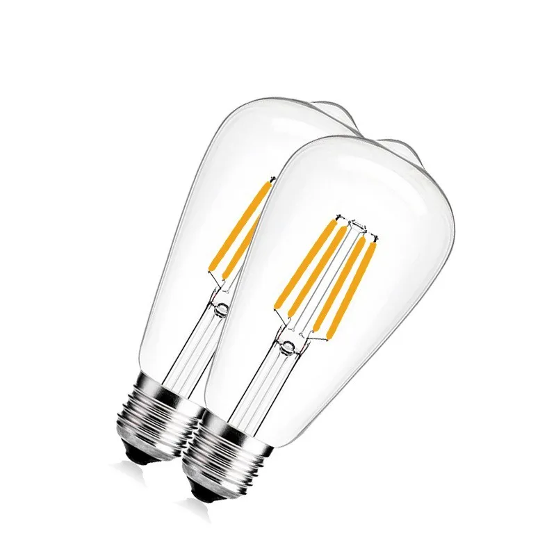 빈티지 에디슨 LED 전구 ST64 E27 220V 백열 전구, 2W 4W 6W 8W 12W 실내 장 조명 필라멘트 전구