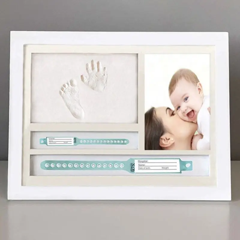  Newborn Hand and Foot Prints Print Mud Photo Frame One Year Old Baby Infants Gifts Commemorative Ta