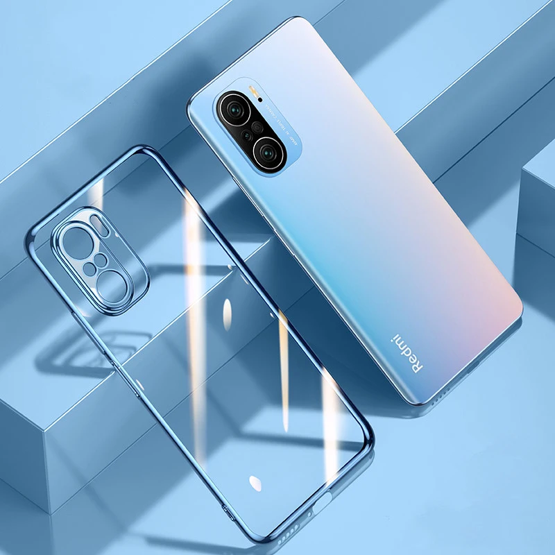 Funda para Xiaomi Poco F3, cubierta transparente de TPU blando de lujo, chapado, funda de teléfono para Xiaomi, Poco F3