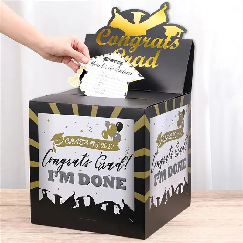

UNOMOR 2020 Graduation Card Box Holder Paper Congrats Grad Card Case Graduation Party Supplies