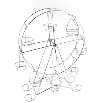 

Ferris Wheel 8 Cups Cupcake Stand Cake Holder Decorating Display Wedding Party Stainless Steel Gift Practical Bedroom Silver
