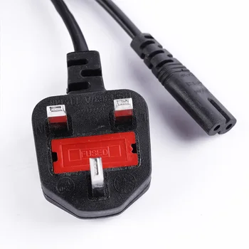 

3 Pin Two Hole Laptop Adapter Mains Extension Stable Durable Connector Accessories Practical UK Plug Professional Power Cable