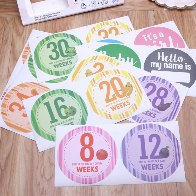 Baby Month and Milestone Stickers, Set of 28 - Floral