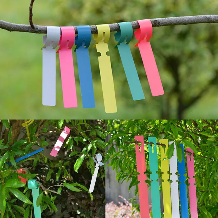 6 Colors Plant Labels, PVC Plant Tags for Garden Adjustable Waterproof Plant Tags