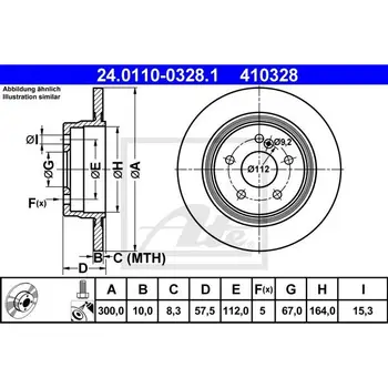 

Rear disc brake MB W204/S204 1.8/2.1/2.5/3.0/07 ATE 24.0110-0328.1