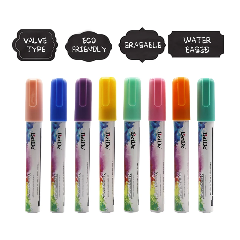 

8 Colors Highlighter Liquid Chalk Marker Pens With Black Label