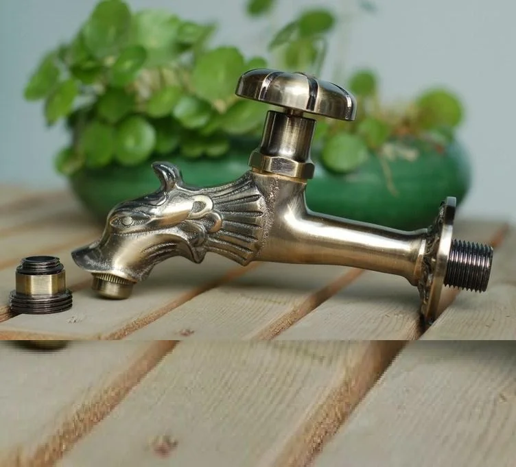 Открытый Decorativ сад кран животных Форма кран зеленый бронзовый дракон кран для швабра/полива сада смеситель в форме животных