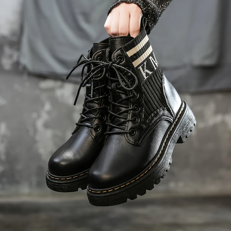 

2020 autumn Women Ankle Boots High Top Canvas Shoes Fashion INS Ulzzang Platform Boots Women's Chunky Sneakers Woman Flats Boots