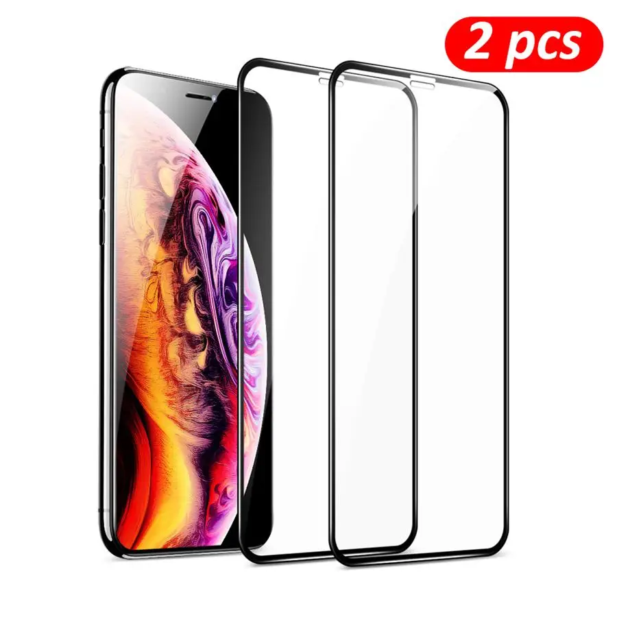 2 шт протектор экрана для iPhone 11 Pro Max Защитное стекло X XR XS 8 7 6 plus упрочненная пленка