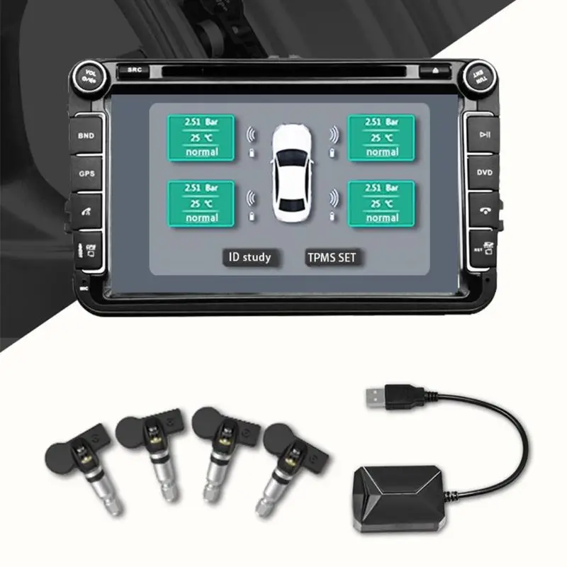 USB Android TPMS монитор давления в шинах/Android навигационная система контроля давления в шинах/Беспроводная передача с 4 в