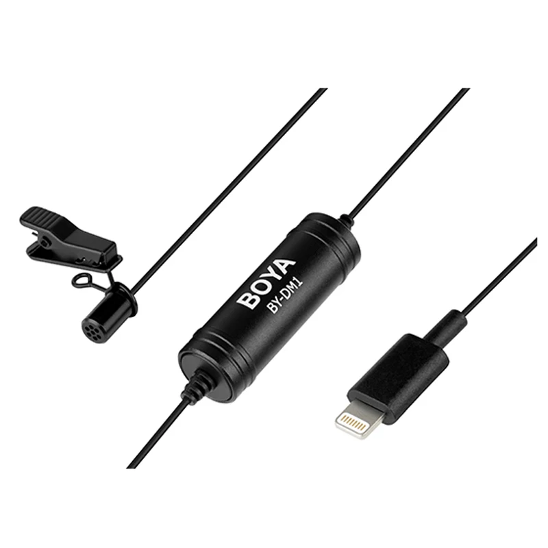 BOYA BY-DM1 Lavalier Microphone for iOS iPhone 11 Xs Xr 8 7 SE 6S iPad Pro mini 2 iPOD TOUCH MFi Certified Lightning Connector