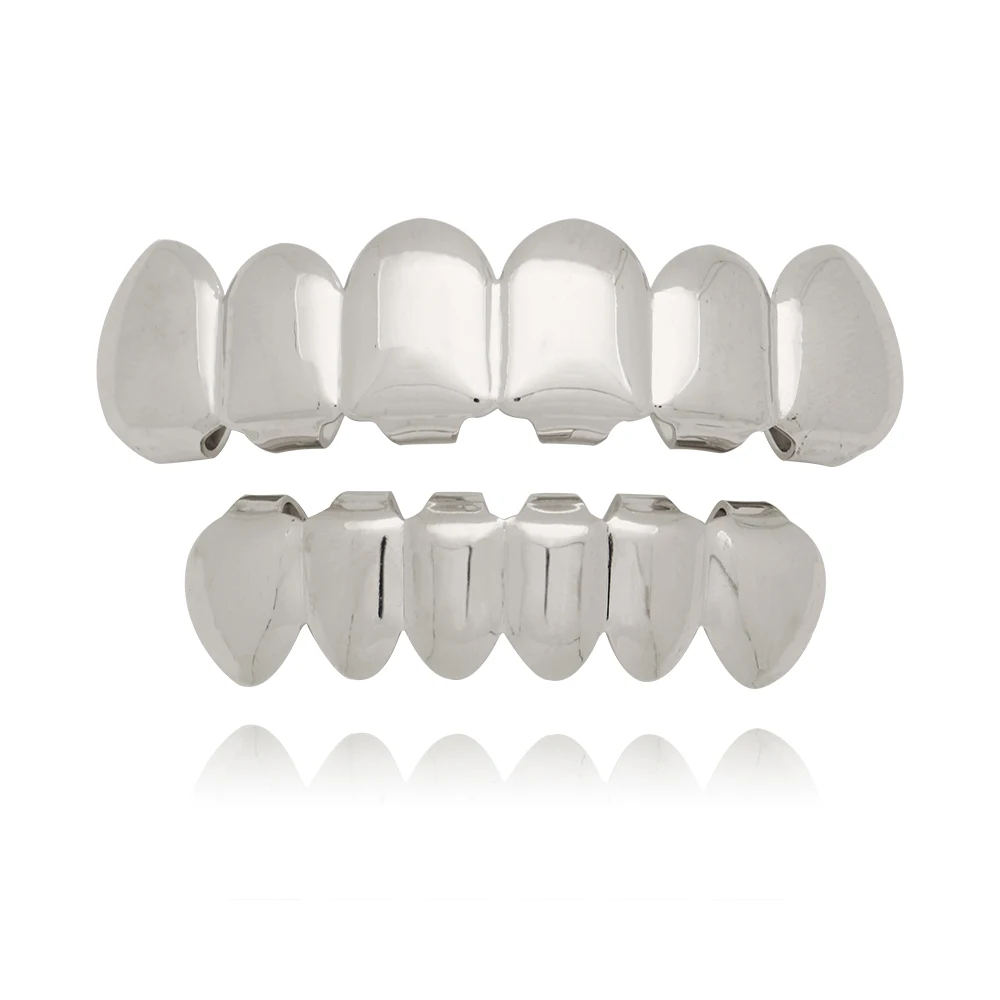 Набор золотых зубных коронок в стиле хип хоп верхние и нижние Зубные коронки панк