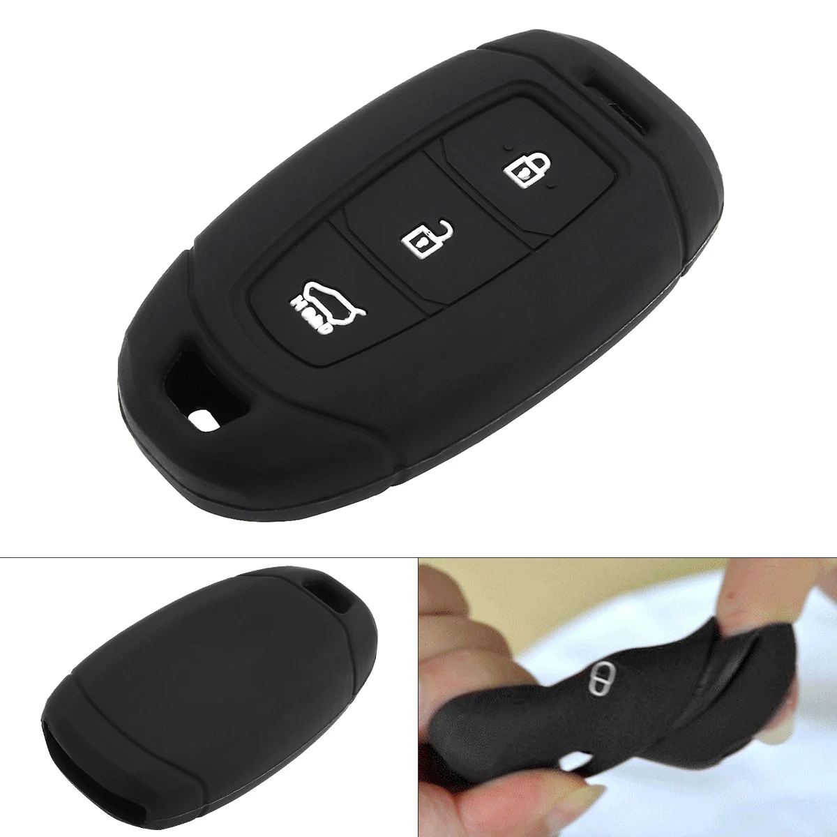 

3 Buttons Car Remote Key Case Protector for Hyundai I30 Ix35 Solaris Azera Elantra Grandeur Ig Accent Santa Fe Verna 2017 2018