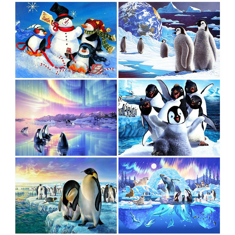

HUACAN Full Drill Diamond Embroidery 5D Penguin Painting Animal Picture Handcraft New Arrival Mosaic Art Kit Home Decoration