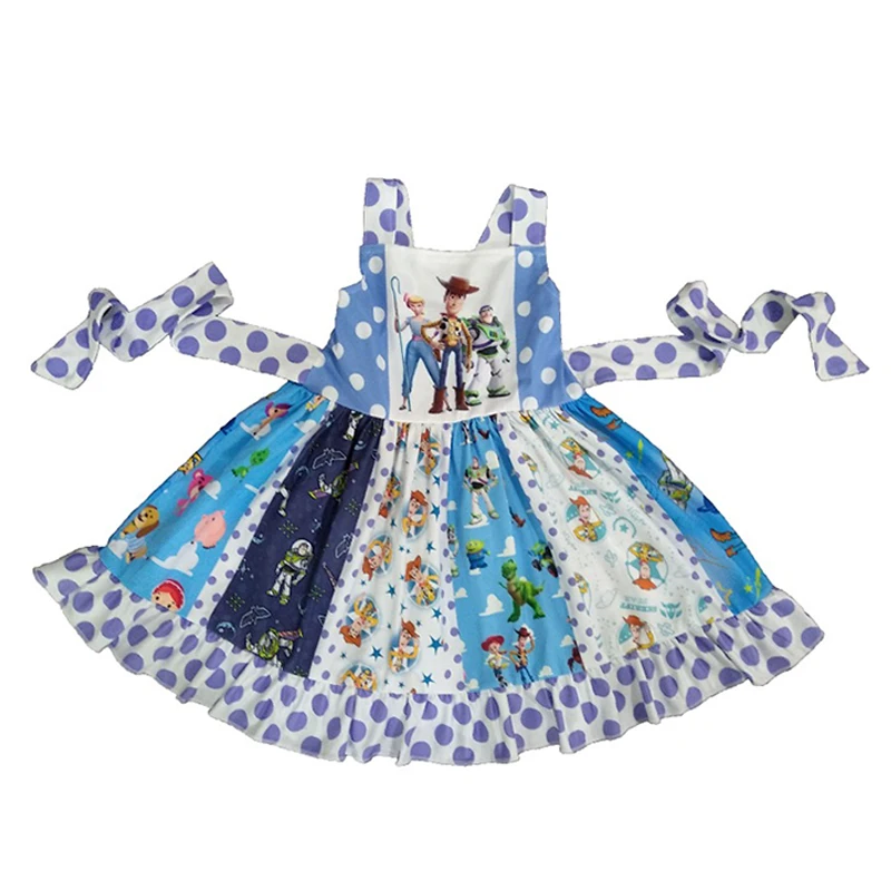 Модное милое платье для девочек с рисунком из мультфильма Одежда принцессы
