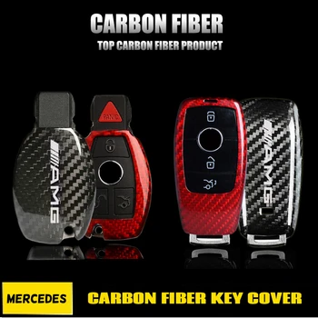 

Real Carbon Fiber Car Key Case for Mercedes Benz AMG W203 W210 W211 W124 W202 W204 W205 W212 W176 C117 W213 X156 W246 key Cover