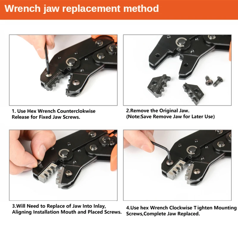 SN-58B Crimping Pliers Clamp Tools Set Multifunctional Terminals Electrical Clamp Dies Wire Crimper Ratchet Crimping Tools Kit 5