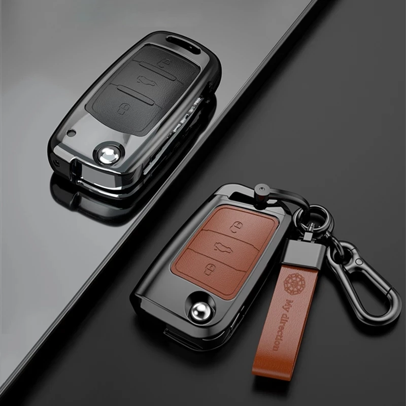 Car Key Case Cover For VW Volkswagen Polo Golf 4 5 6 7 T5 MK7 Tiguan Passat B6 B5 Skoda Octavia A5 A7 Seat Leon FR 2 Ibiza Ateca key case cover key case