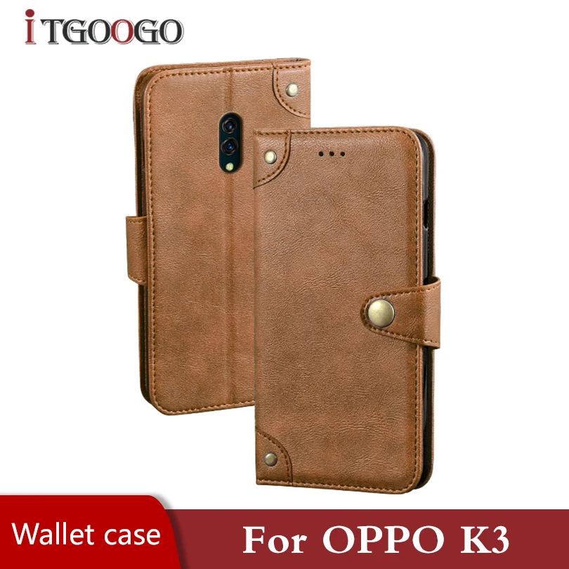 Чехол-книжка для OPPO K3 задняя крышка ПУ кожа ударопрочный Магнитный чехол-книжка