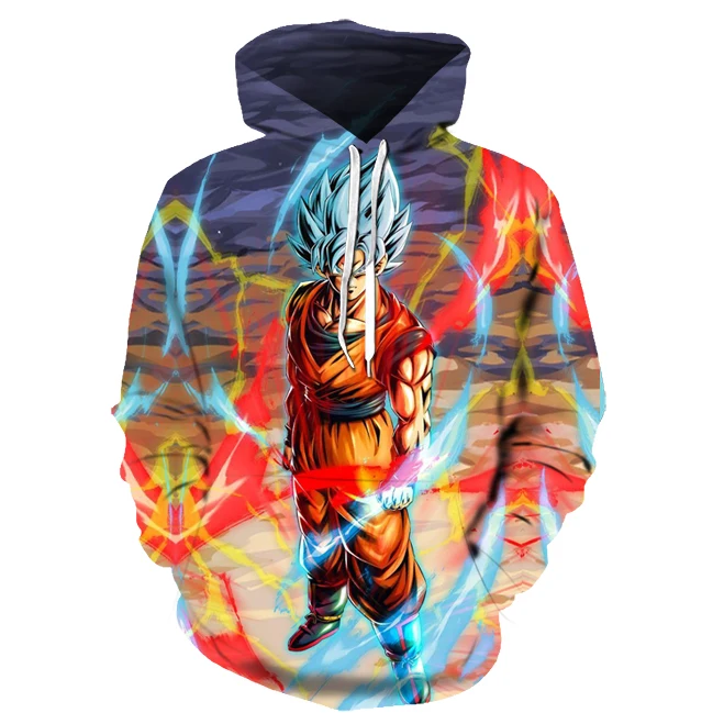 

3D Anime Hoodie Dragon Ball Z Pocket Hooded Sweatshirt Poleron Hombre Streetwear Sudadera Dragon Ball Hoodie Men's Top