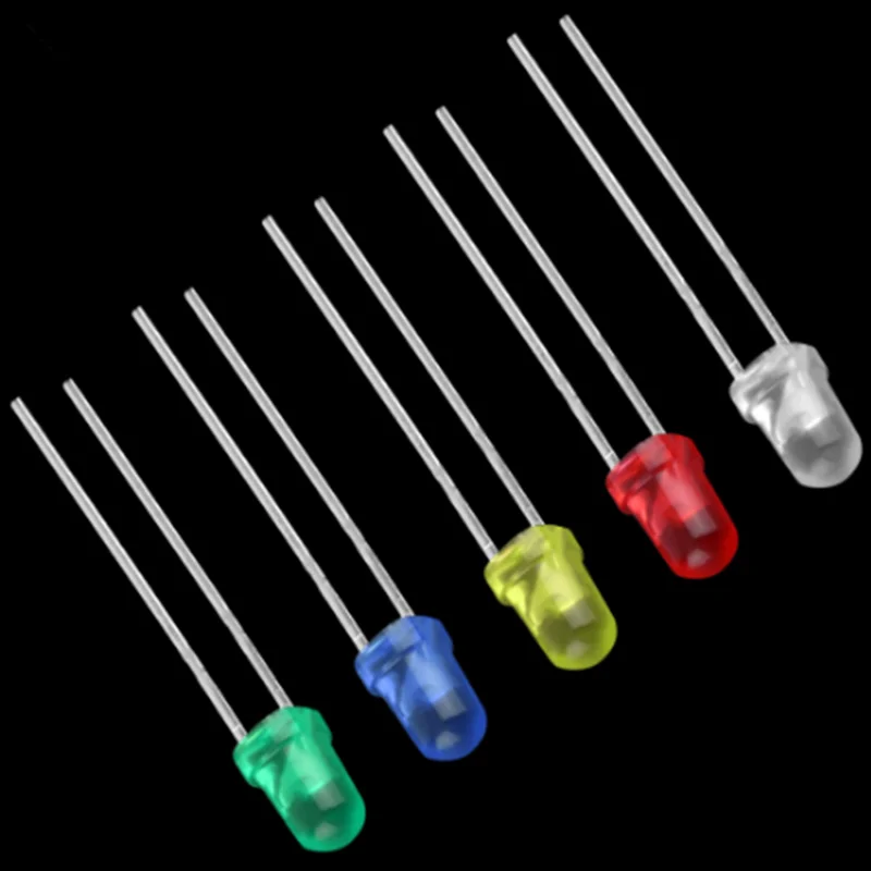 

50pcs 5mm LED Diode 5 mm Assorted Kit White Green Red Blue Yellow Orange Pink Purple Warm white DIY Light Emitting Diode