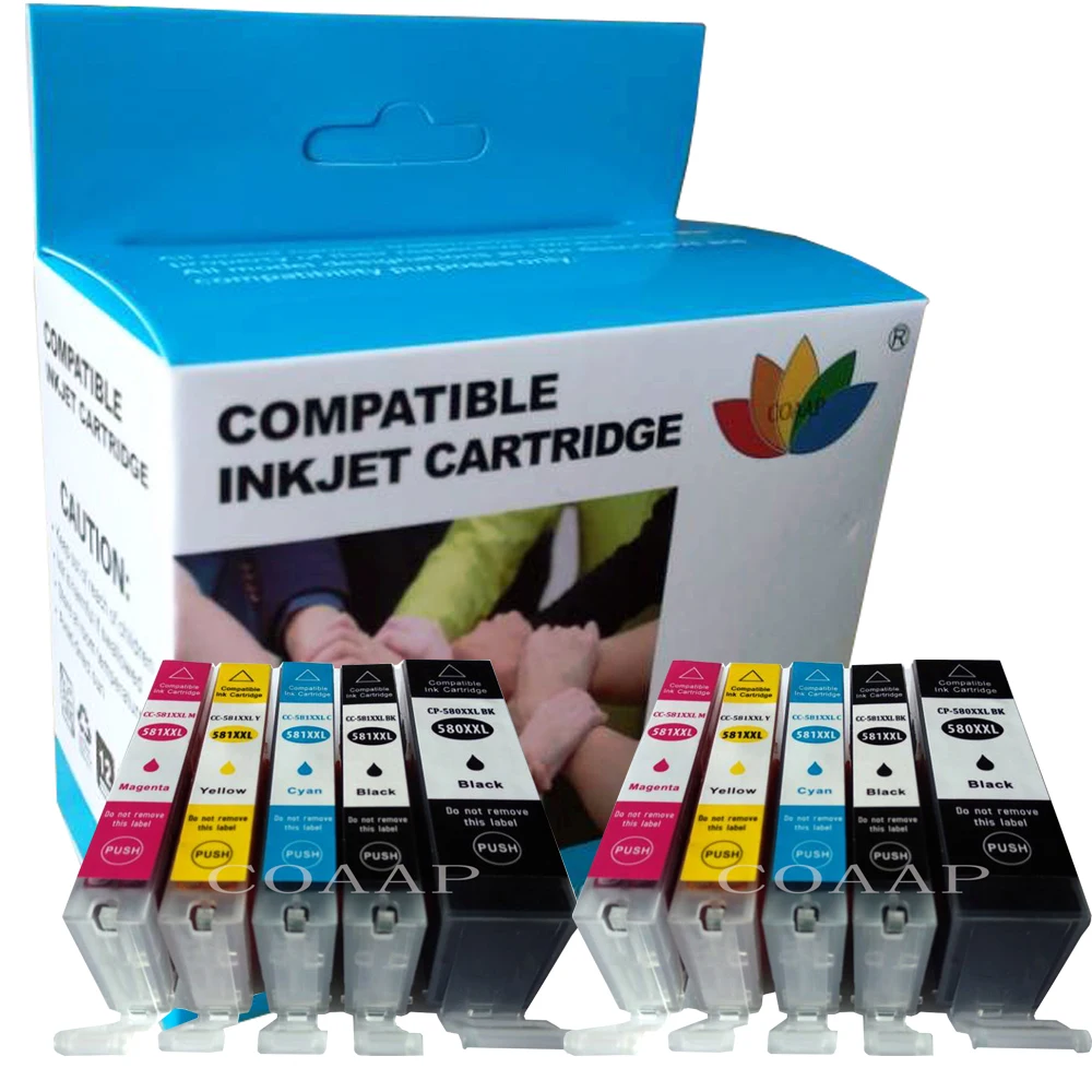 Совместимые чернила 10pk pgi580 cli581 для Canon PGI 580 PGBK CLI 581 BK/C/M/Y XL PIXMA TS8150 TS8151 TS8152 TS9150 TS9155 |